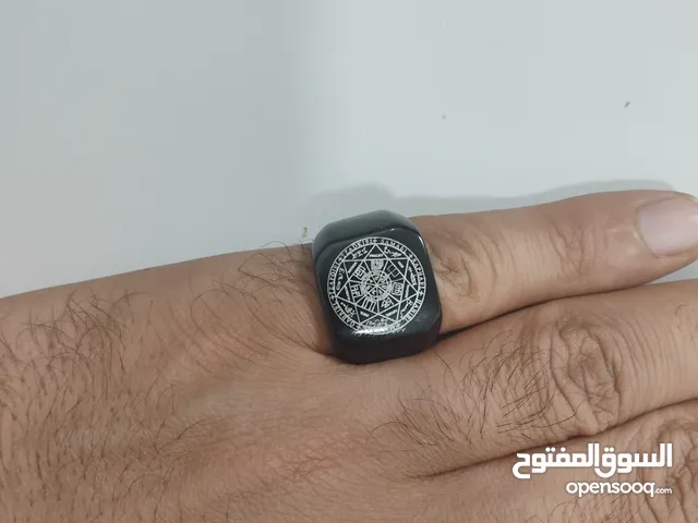 خاتم أسود نقش سليماني عربي مميز