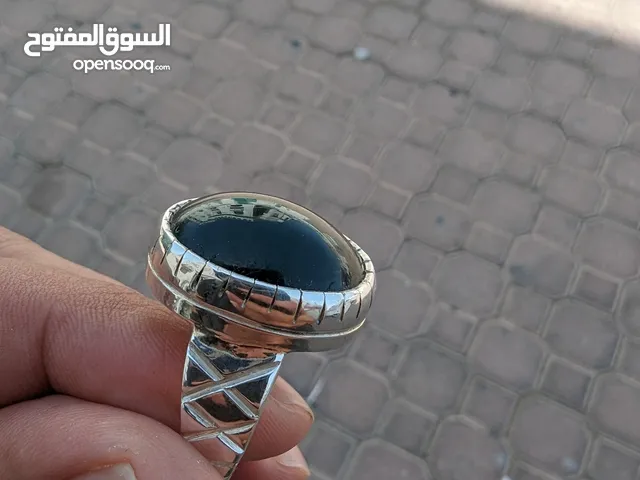 خاتم عقيق اخضر ملكي فضة عمانية ثقيلة