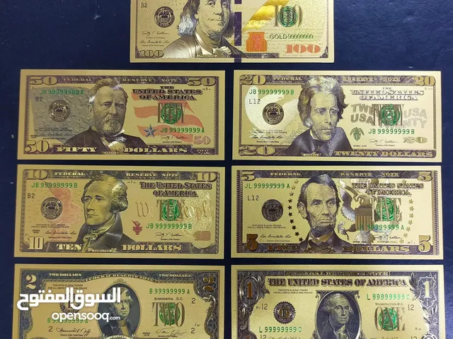 مجموعة عملات تذكارية ذهبية, يورو ، دولار امريكي للبيع