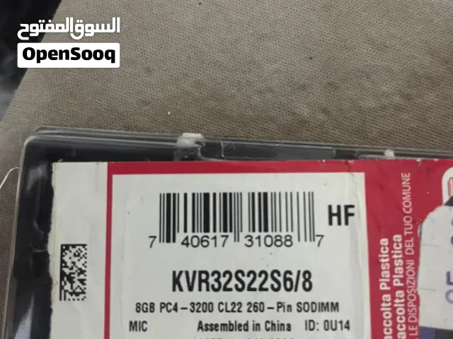 رام لابتوب Kingston DDR4 8GB 3200MHz