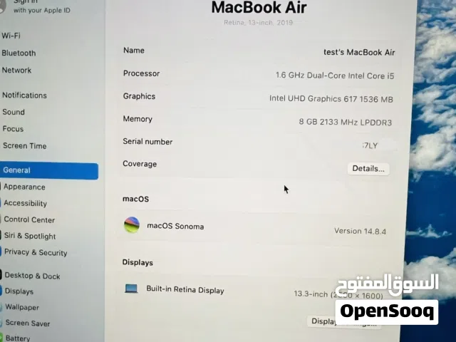 2019 MacBook air 256 GB core i5 8 gb ram