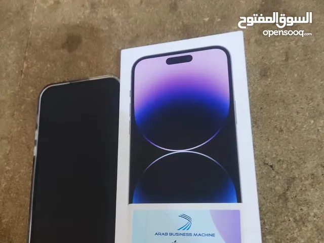 ايفون 14برو ماكس لون بنفسجي جهاز مكفول نضافه 100بل100 ذاكرة 256 بطا