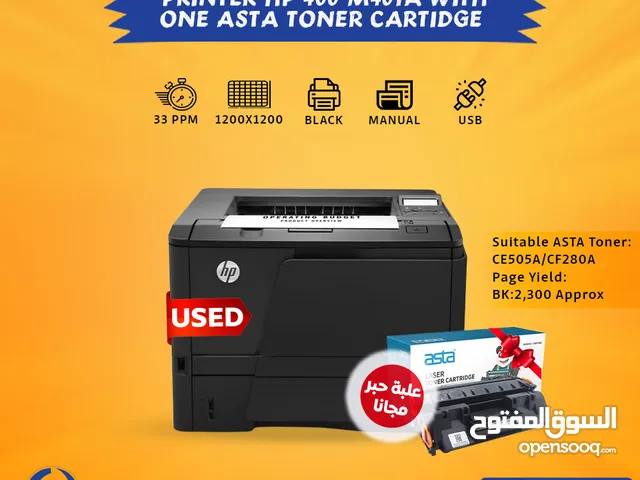 USED PRINTER HP 400 M401a WITH ONE ASTA TONER CARTIDGE