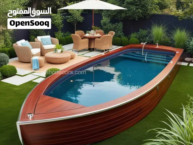 Swimming pool boat and jacuzzi