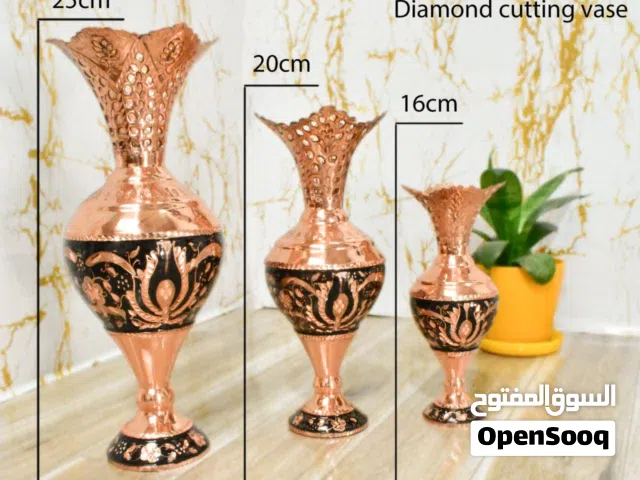 بیع مزهرية سنبل نحاسية محفورة بالنقش الالماسي   Copper vase with diamond engraving