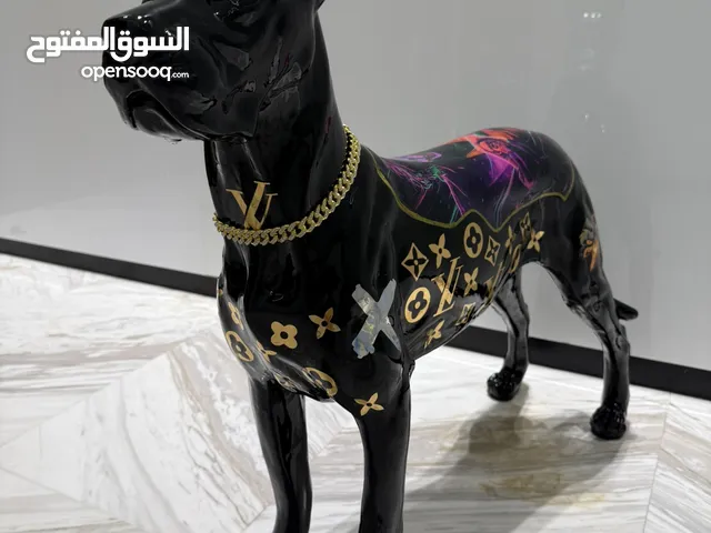 Luxury Black Dog Sculpture with Designer Accents Art decoration ornament