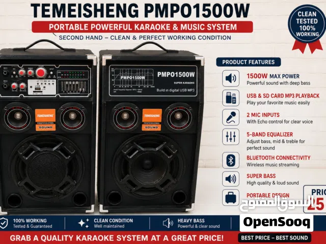 Temeisheng PMP01500W Karaoke Speaker System – 25 BHD