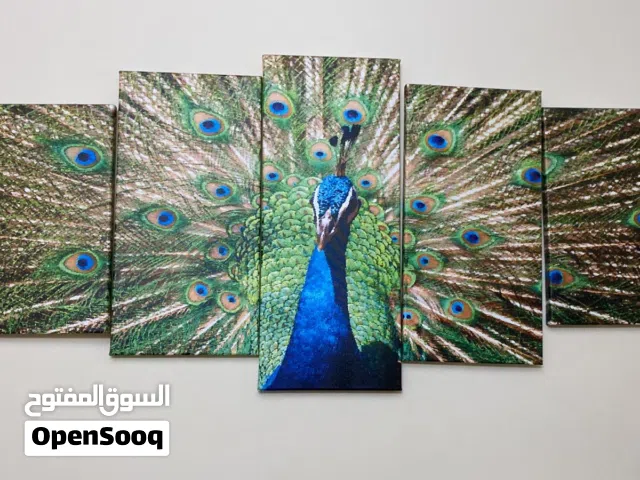 5 pc Peacock Canvas with frame