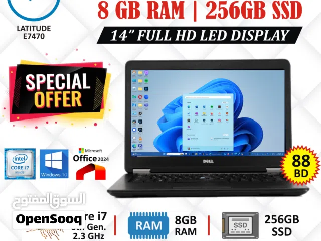 DELL Business & Education Laptop Core I7 14" FHD Screen 8GB RAM 256GB M.2 SSD Ready Good Working
