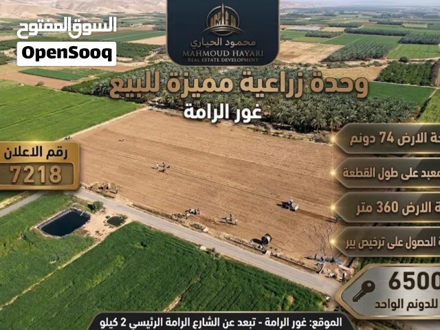 Farm Land for Sale in Jordan Valley Al Rama