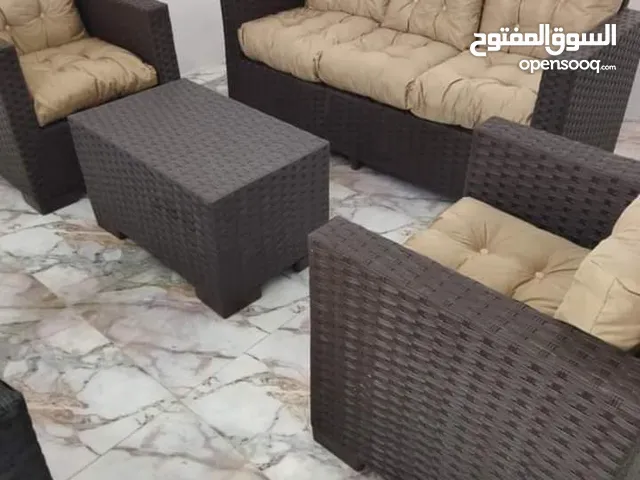 اختيارك الصح طقم راتان 5 مقاعد 125د + طاولة وسط .. شامل التوصيل داخل عمان يتوفر اطقم راتان سباعي