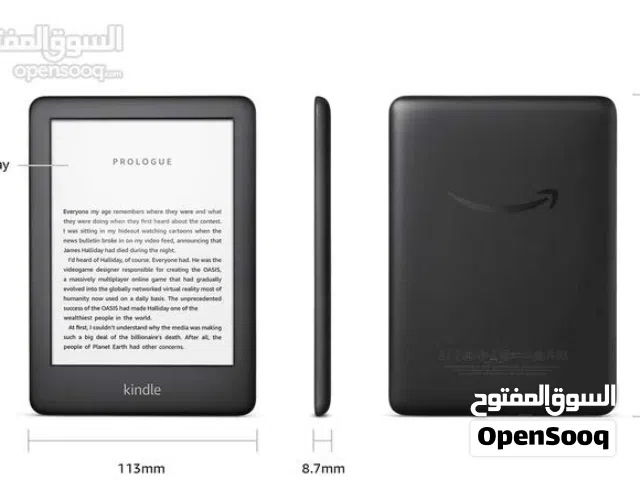 Kindle 10th Ge (10th Gen), 6 Display جهاز كيندل الجيل العاشر لون أسود التخزين 6 جيجابايت شبه الجديد