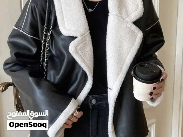 معطف نسائي جلد ثقيل – ميديم  Women’s Heavy Leather Coat – Medium  वुमेन्स हेवी लेदर कोट – मीडियम