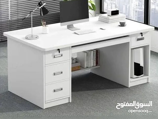 مكتب كمبيوتر للعمل والدراسه مع أدراج وقفل