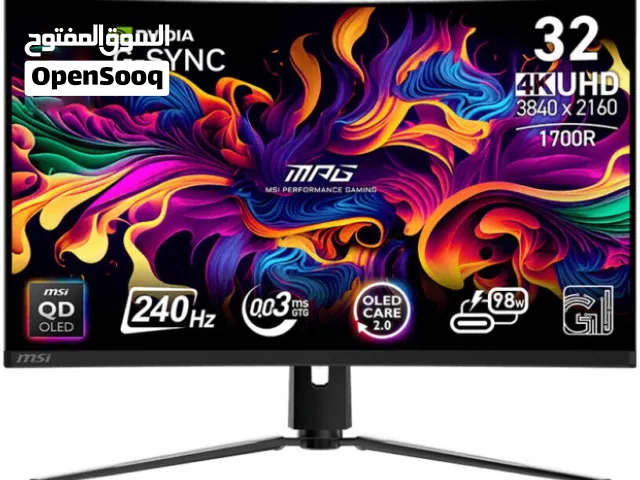 MSI MPG 321CURX Gaming Monitor, 32" QD-OLED Display, 4K UHD Resolution, 240Hz
