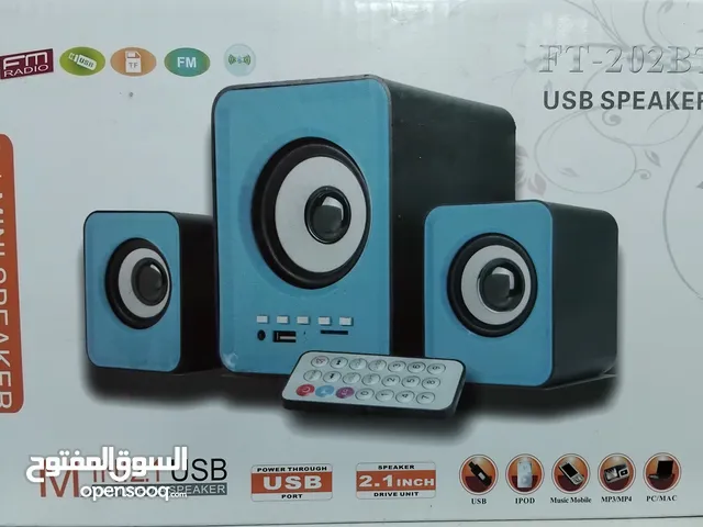 سماعات جيمنج خارجيه سلكي للكومبيوتر و اللابتوب FT-202BT 2 in 1 MINI USB SPEAKER WITH REMOTE CONTROL