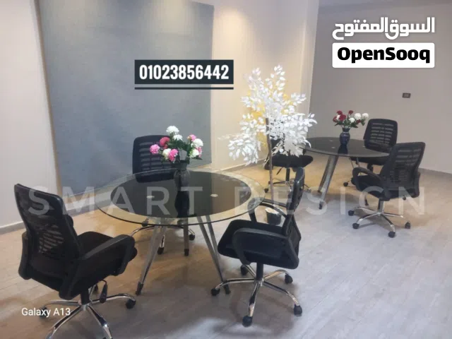 ترابيزه اجتماعات زجاج سيكوريت مقاس 120سم شاسه معدن اثاث مكتبي