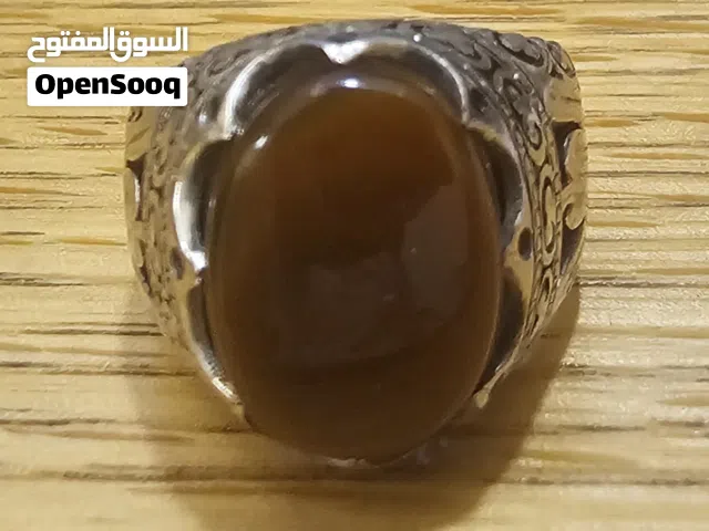 خاتم عقيق كبدي قديم فضة عيار 925