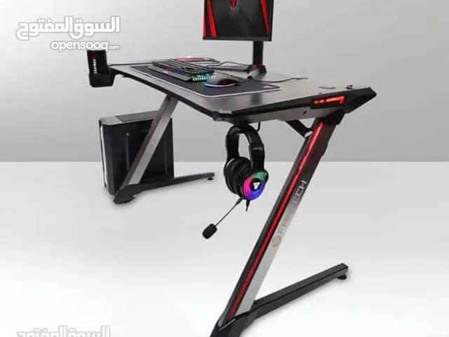 طاولة ألعاب كبيرة طاولة كمبيوتر على شكل حرف Z للكمبيوتر المنزلي سطح ألعاب واسع