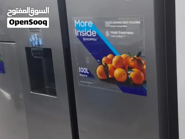ثلاجة سامسونج بابين جديدة استعمال 3 شهور فقط سبب البيع السفر الى سوريا لسا الكفالة موجود عليها