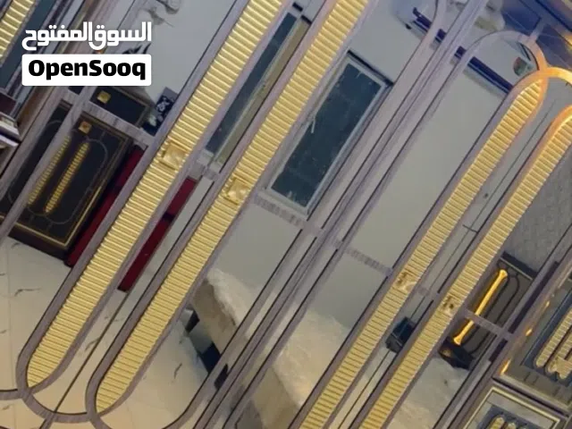 غرفه مودرن لون صاجي 9 قطع  خشب بلوك ثقيل كنتور جرباية ميز جرباية عدد 2 ميز تواليت شازلون  ملحق مرا
