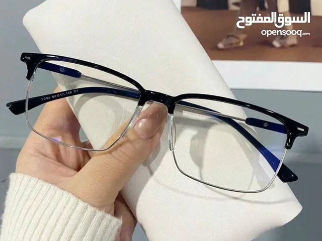 نظارات نصف إطار سوداء للرجال مضادة للضوء الأزرق للعمل اليومي والقراءة