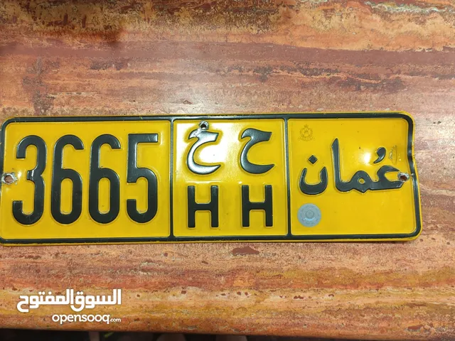 Car Plate 3665 HH