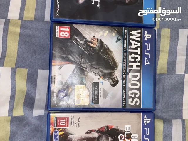 اشرطة ps4 مستعمل استعمال نضيف 1- call of duty black ops cold war 2- theif 3-watch dogs