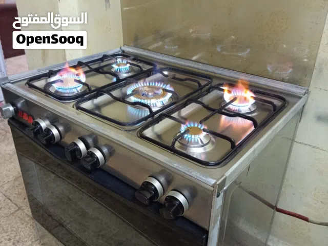 غاز   فرن غاز خمس عيون ستانلس ستيل  نوع تكنو فخم قياس 80 سم نار زرقاء قوية  فرن قوي