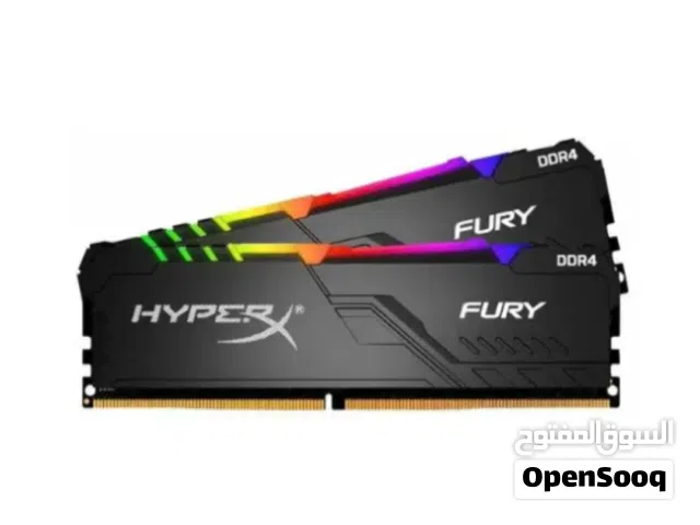 رامات HyperX Fury DDR4 احترافية - شبه جديدة (استخدام 3 أيام فقط)