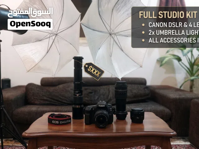 Canon 80D Pro Studio Bundle  Multiple Lenses + Dual Umbrella Lighting