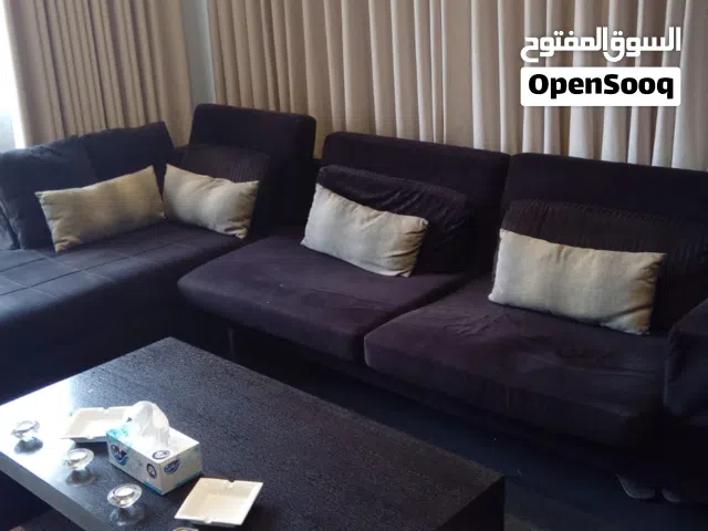L shabe sofa set, black color