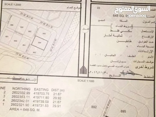 Residential Land for Sale in Al Dhahirah Dhank