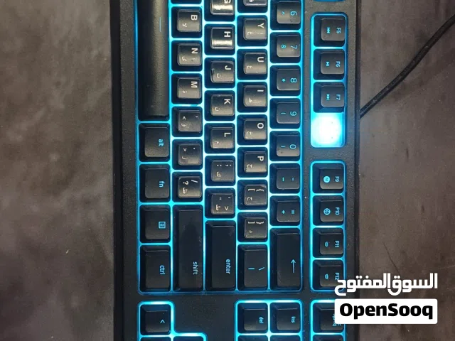 razor keyboard gaming used with RGB with Arabic stickers