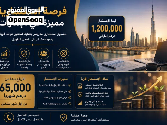 طلب شريك ممول لمشروع تجاري قوي وناجح