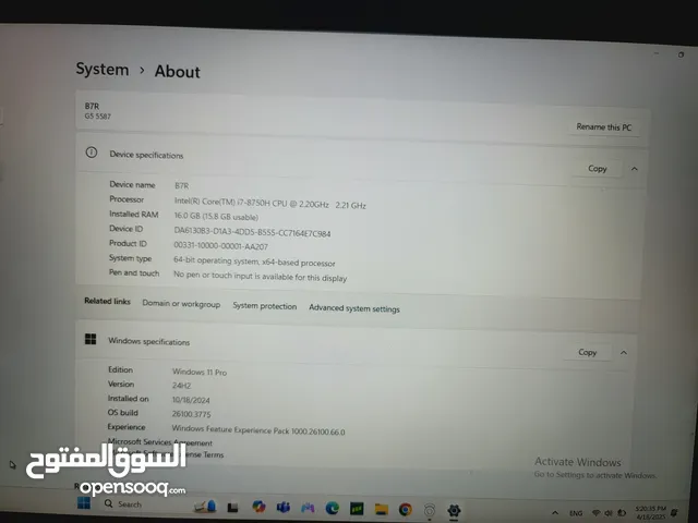 Laptop Dell g5 15 gaming لابتوب ديل جي 5 15 Dell g5 Vega GTX 1050ti