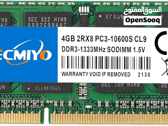 متوفر رام لاپتوپ DDR3 4GB 1600MHZ من براند Tecmiyo  Tecmiyo DDR3 4GB 1600MHZ LAPTOP RAM