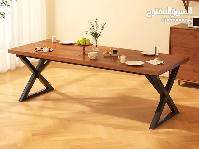 طاولة متعددة الاستخدامات خشبية فاخرة بهيكل معدني      المقاس 140*60*75 سم    JD 79.00