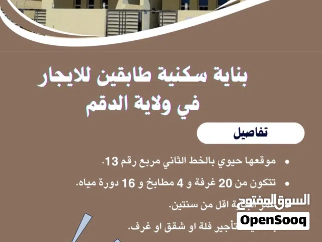 بنايه سكنيه للايجار في الدقم