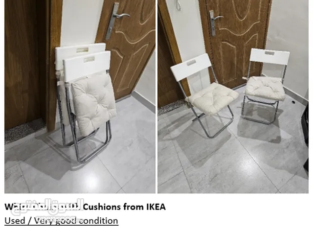 White Chairs with Cushions from IKEA