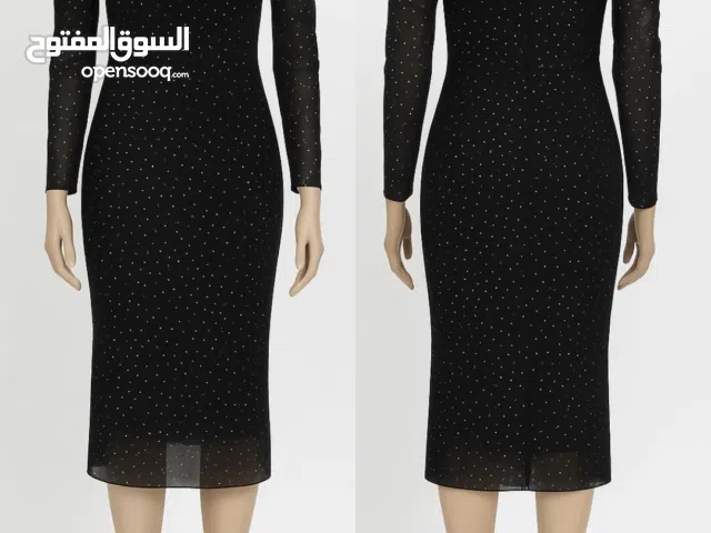 Elegant Black Sparkle Midi Dress