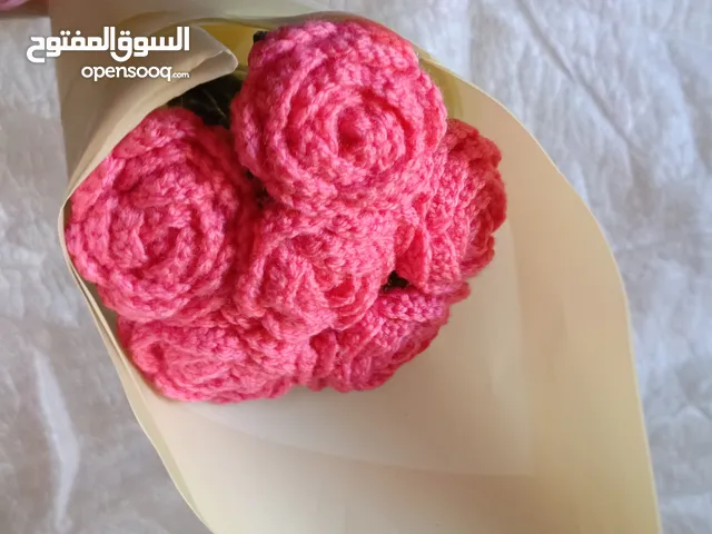 باقة ورد جوري كروشيه – اللون حسب الطلب فقط بـ 5 دنانير (لفترة محدودة)!