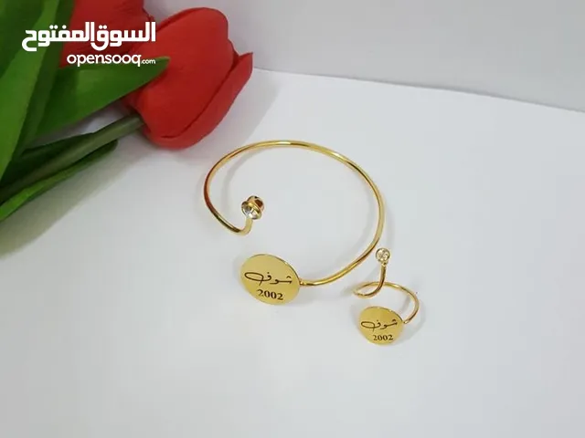 خواتم بلاسم مطليات بذهب تصمم حسب الطلب