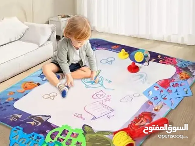 3 أقلام مائية قوالب للأشكال والأرقام مجموعة أختام  ألبوم رسم  بساط الرسم المائي السحري للأطفال .