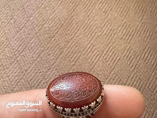 خاتم عقيق فضه محفور عليه آية قرآنيه