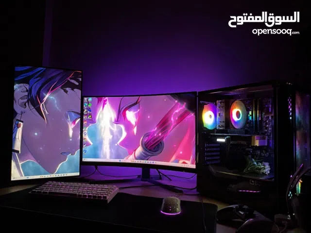 بي سي وشاشة وقير وطاوله وسماعه وستاند سماعه وماوس وكيبورد وماوس باد موصفات البي سي تحت بالوصف