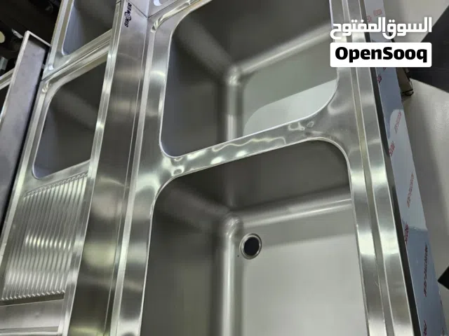 حوض 2 عين استيل مع رف سفلي Double bowl sink Size:1200* 700*850 mm  Bowl:500*500*300mm