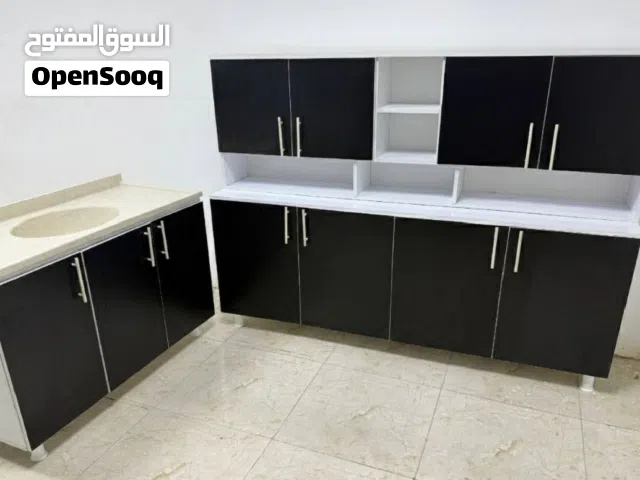 كاونتر خشب MDF ارضي وملحق قياس مترين وسنك متر و20 مرمر