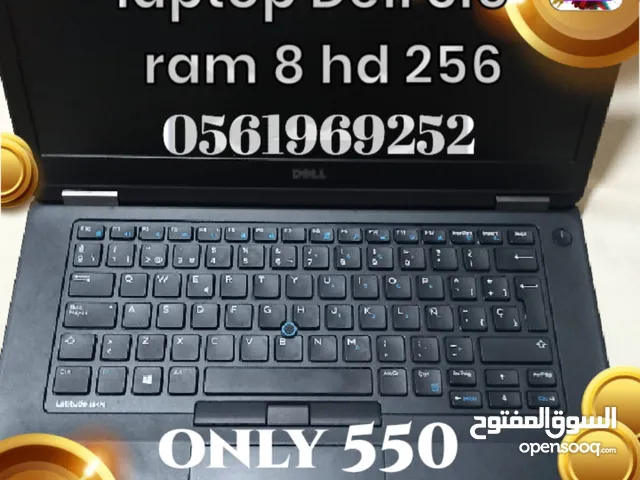 Laptop Dell  Core I 5 6th generation  Monitor 14  Hard  256 GB Hard  SSD  8 GB Ram  Graphic Card Int
