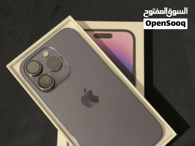 ايفون 14 برو بنفسجي غامق ( 256 جيبي / نسبة الشحن 82٪) iPhone 14 pro Deep purple ( 256GB- 82% )